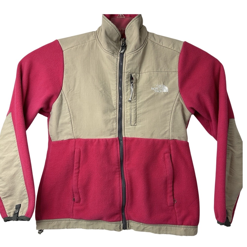 The North Face Denali Polartec Fleece Jacket Rambutan Pink Gray M Womens